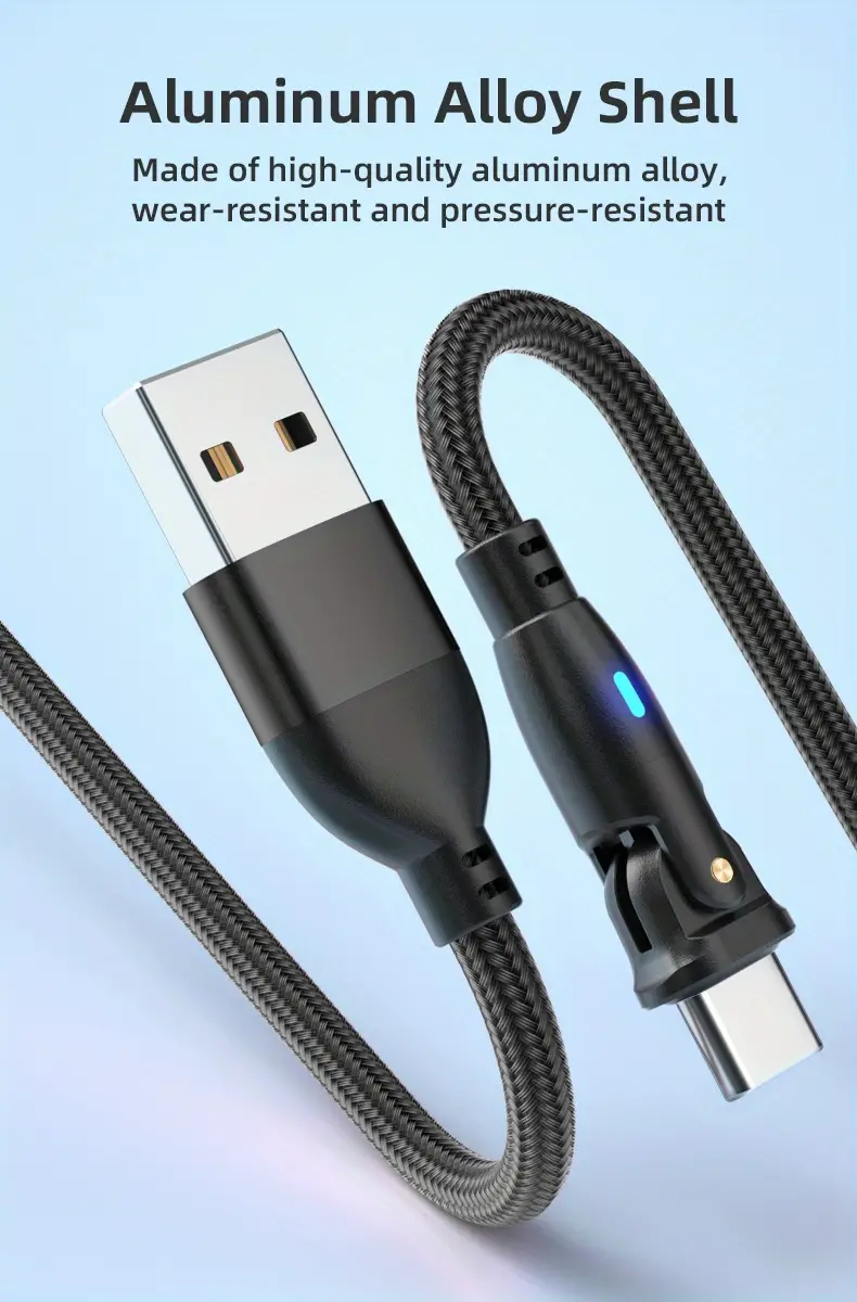 USB Type C 充電器: 最大速度のナイロンケーブルを使用した3A高速充電